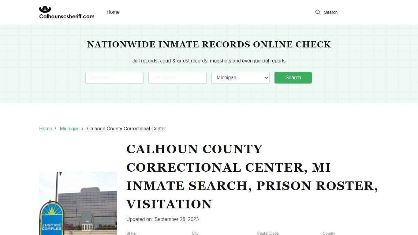 Calhoun County Correctional Center, MI Inmate Search, Prison Roster ...